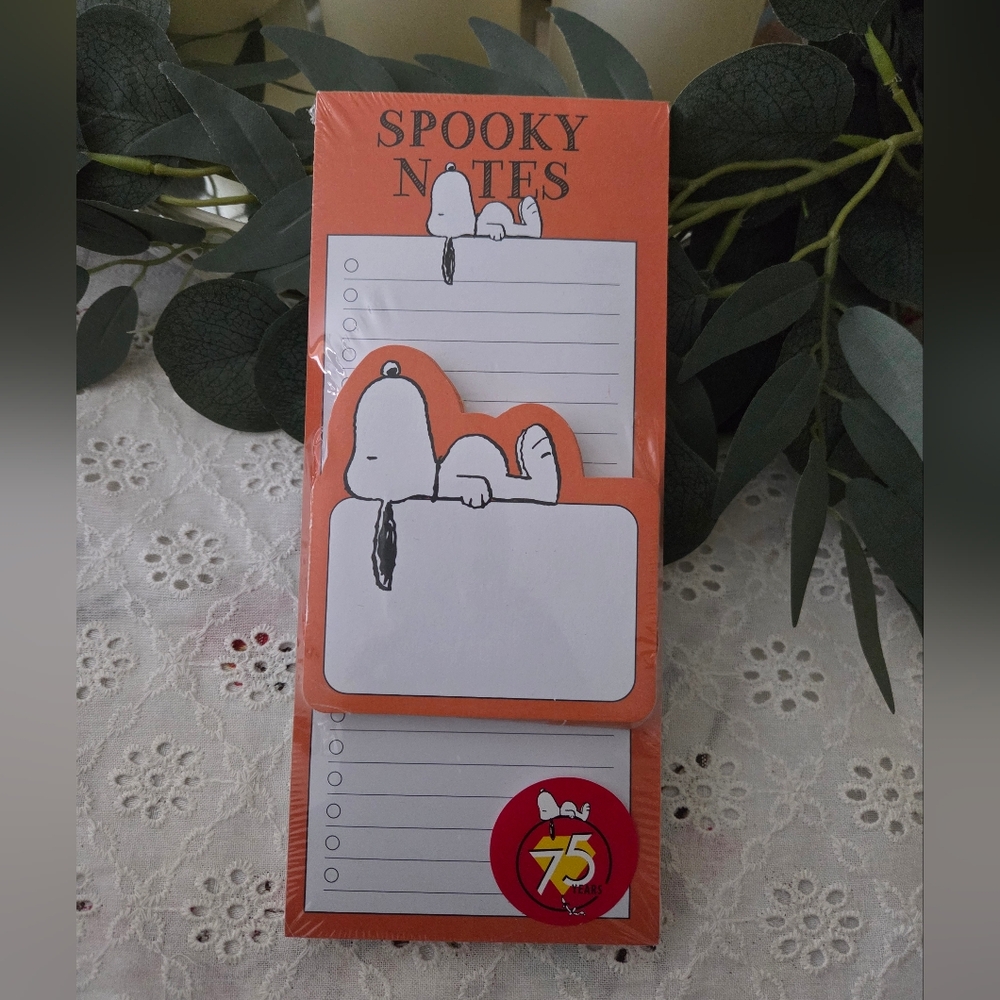 Spooky Notes Sticky Notepad Set Of 2 - Orange
